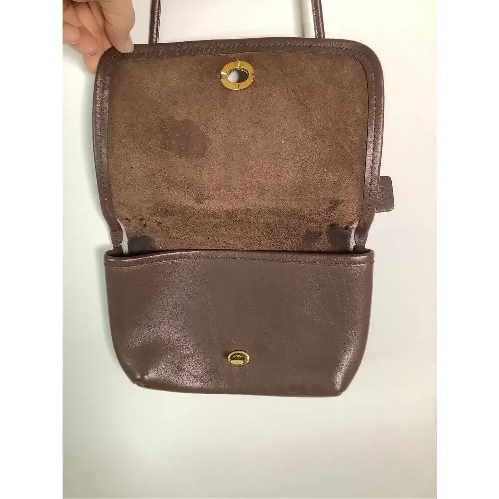 Coach Brown Mahogany Leather Casino Bag Crossbody Purse Vintage B9-5